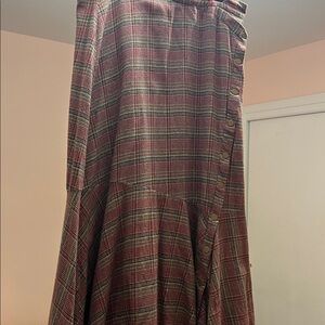 Portrait Red and Green Plaid A-Line Skirt